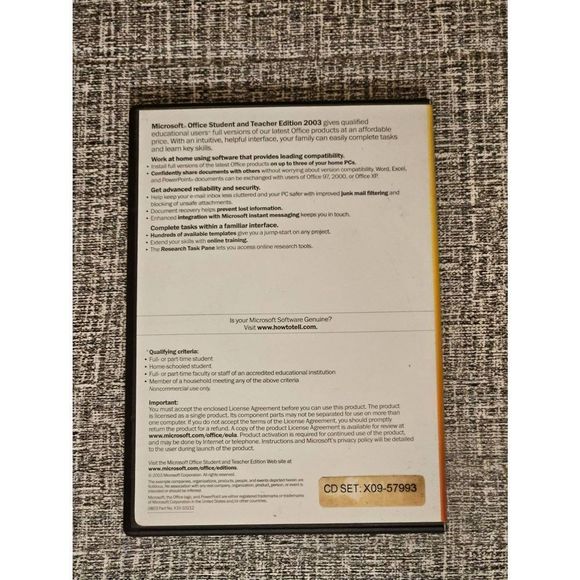 Microsoft Office Student and Teacher Edition 2003 With Product Key Pre-owned - Picture 2 of 4